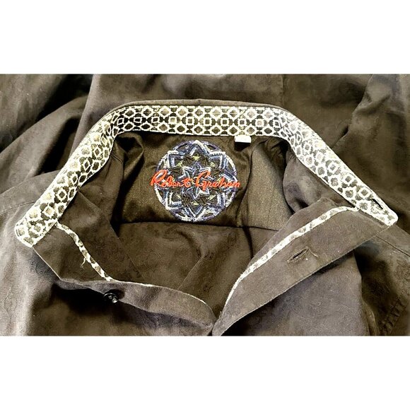 Robert Graham Mens Shirt Textured Design Knowledge Wisdom Truth Black Size Large - Picture 9 of 15